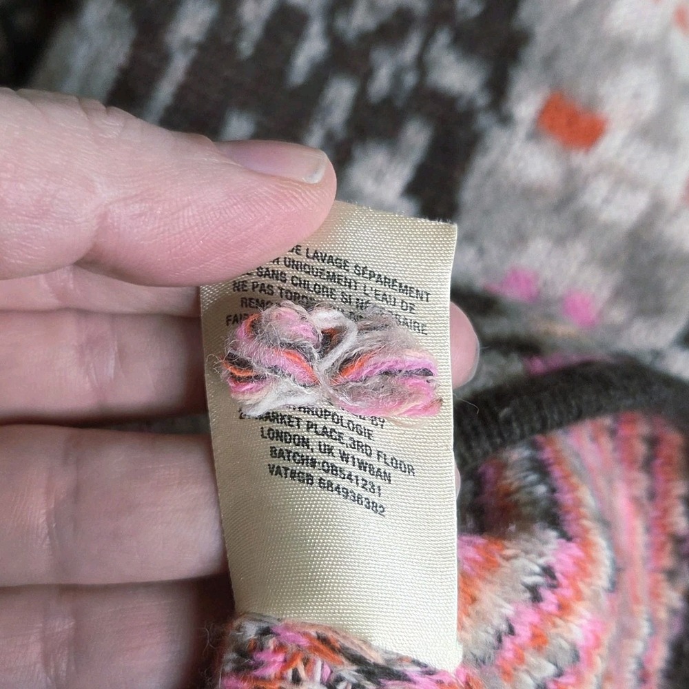 Sleeping On Snow Anthropologie Fair Isle Sweater XS/S Oversized Quarter Zip Nord - Picture 6 of 10
